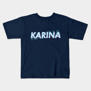 AESPA Karina Yoo Jimin name futuristic text glitch MY | Morcaworks Kids T-Shirt